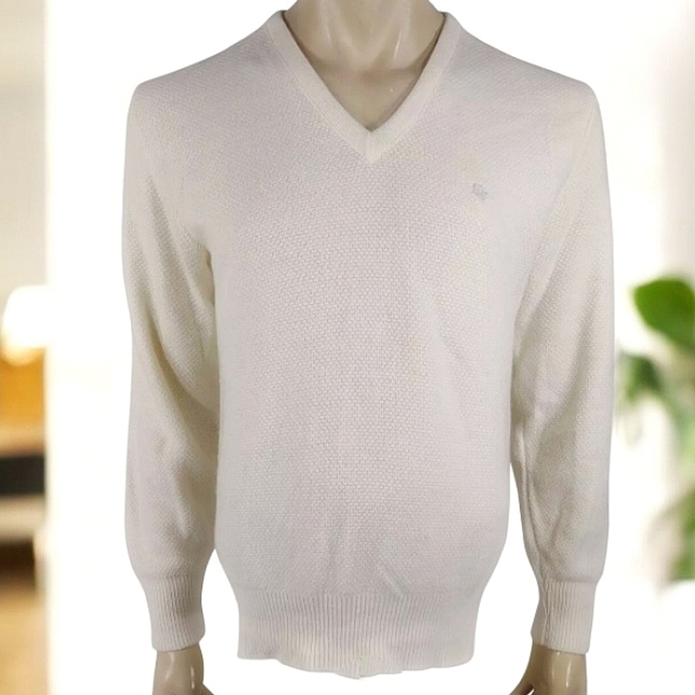 Christian Dior men's Classic V-neck Pullover Sweater, Medium